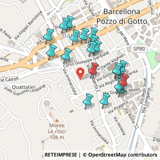 Mappa Via Benedetto Croce, 98051 Barcellona Pozzo di Gotto ME, Italia (0.2675)