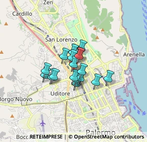 Mappa Via Marche, 90144 Palermo PA, Italia (1.04211)