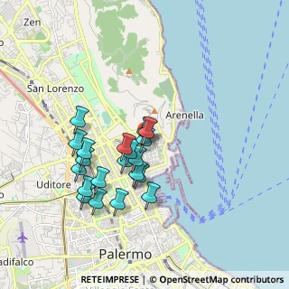 Mappa Via Ammiraglio Thaon di Revel, 90142 Palermo PA, Italia (1.794)