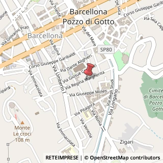 Mappa Via Regina Margherita, 98051 Barcellona Pozzo di Gotto ME, Italia, 98051 Barcellona Pozzo di Gotto, Messina (Sicilia)