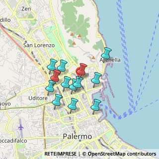 Mappa Via dell'Autonomia Siciliana, 90100 Palermo PA, Italia (1.50385)
