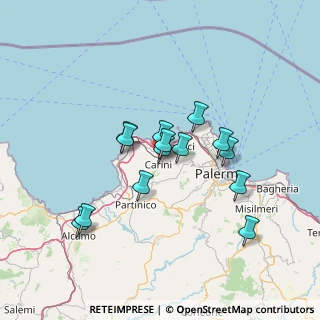 Mappa Via Salerno, 90044 Carini PA, Italia (12.905)