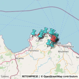 Mappa Via Salerno, 90044 Carini PA, Italia (10.9075)