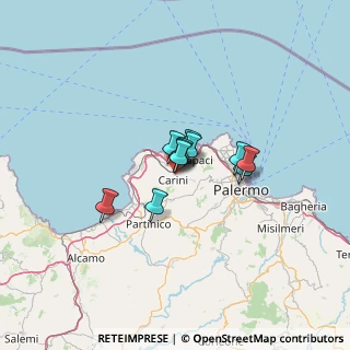 Mappa Via Salerno, 90044 Carini PA, Italia (7.52818)