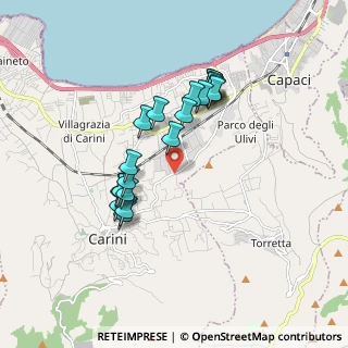 Mappa Via Don L. Sturzo, 90044 Carini PA, Italia (1.749)