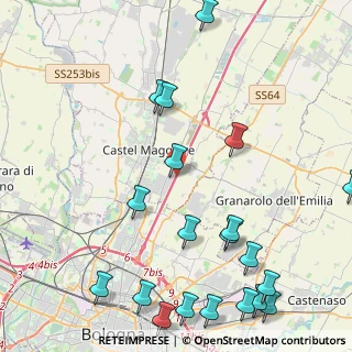 Mappa A13 Bologna - Padova, 40013 Bologna BO, Italia (5.8585)