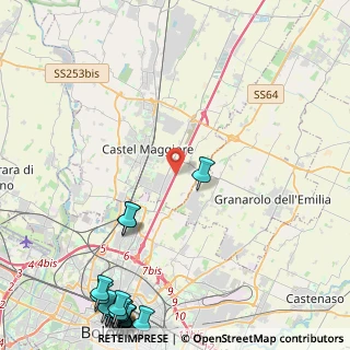 Mappa A13 Bologna - Padova, 40013 Bologna BO, Italia (7.5435)