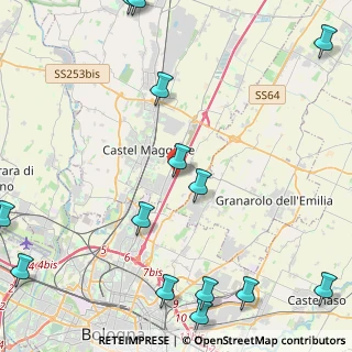 Mappa A13 Bologna - Padova, 40013 Bologna BO, Italia (6.56571)