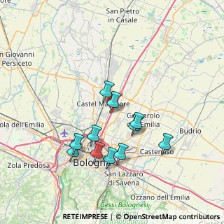 Mappa A13 Bologna - Padova, 40013 Bologna BO, Italia (6.74182)