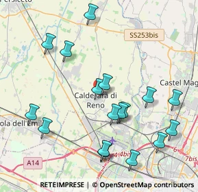 Mappa Via Grandi, 40012 Calderara di Reno BO, Italia (4.43235)