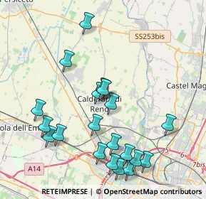 Mappa Via Grandi, 40012 Calderara di Reno BO, Italia (4.3855)
