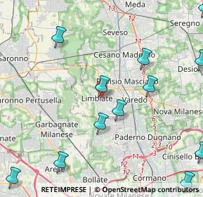 Mappa Via Adolfo Valentini, 20812 Limbiate MB, Italia (5.81333)