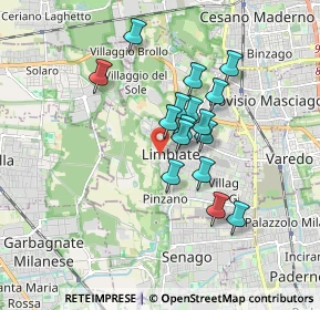 Mappa Via Belluno, 20812 Limbiate MB, Italia (1.365)