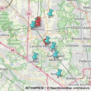 Mappa Via Tevere, 21042 Caronno Pertusella VA, Italia (3.62364)