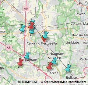 Mappa Via Tevere, 21042 Caronno Pertusella VA, Italia (4.05)