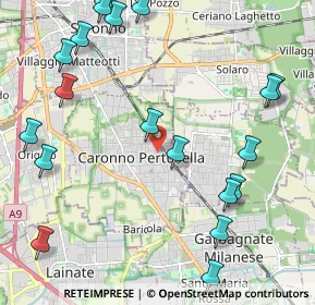 Mappa Via Tevere, 21042 Caronno Pertusella VA, Italia (2.73737)