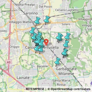 Mappa Via Tevere, 21042 Caronno Pertusella VA, Italia (1.377)