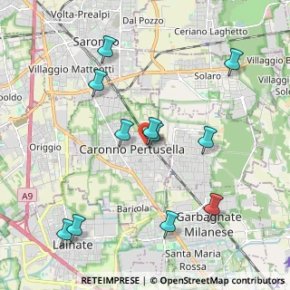 Mappa Via Tevere, 21042 Caronno Pertusella VA, Italia (2.18182)