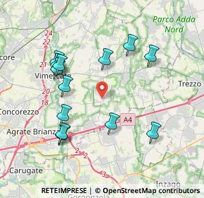 Mappa Via S. Giovanni Bosco, 20876 Ornago MB, Italia (3.86462)