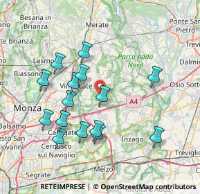 Mappa Via S. Giovanni Bosco, 20876 Ornago MB, Italia (7.32533)