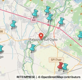 Mappa Via Camillo Benso Conte di Cavour, 25036 Palazzolo sull'Oglio BS, Italia (6.10167)