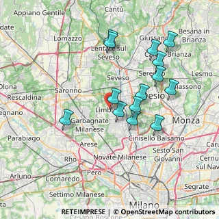 Mappa LIMBIATE Piave, 20812 Limbiate MB, Italia (6.99071)
