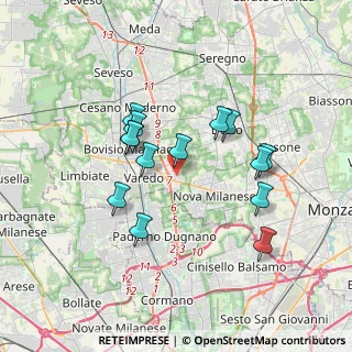 Mappa Via Redipuglia, 20814 Varedo MB, Italia (3.145)