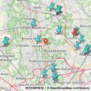 Mappa Via Redipuglia, 20814 Varedo MB, Italia (6.051)