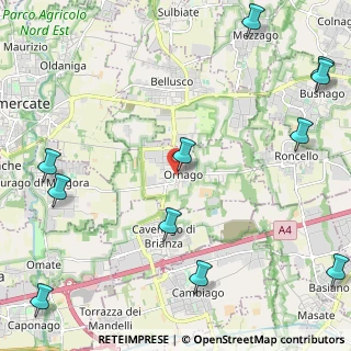 Mappa Via Eroi, 20876 Ornago MB, Italia (3.21091)