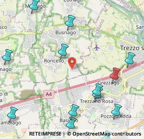 Mappa Via Leonardo da Vinci, 20877 Roncello MB, Italia (2.93846)