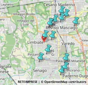Mappa Via Tanaro, 20812 Limbiate MB, Italia (1.99571)
