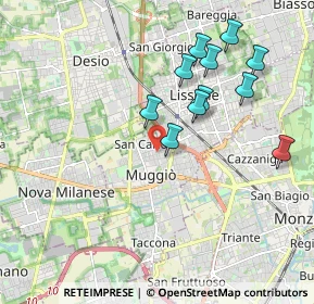 Mappa Via Tommaso Edison, 20835 Muggiò MB, Italia (1.86636)