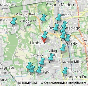 Mappa Via Don Bartolomeo Grazioli, 20812 Limbiate MB, Italia (2.08063)