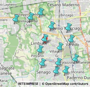 Mappa Via Don Bartolomeo Grazioli, 20812 Limbiate MB, Italia (2.09857)