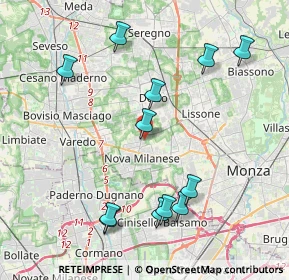 Mappa Via Val D'Ossola, 20834 Nova Milanese MB, Italia (4.37083)