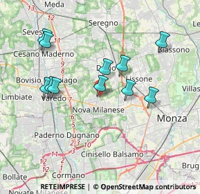 Mappa Via Val D'Ossola, 20834 Nova Milanese MB, Italia (3.49273)