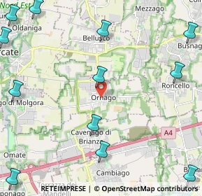 Mappa Piazza Martiri, 20876 Ornago MB, Italia (3.25167)