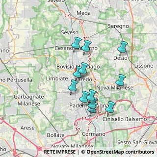 Mappa Via Bainsizza, 20814 Varedo MB, Italia (3.12333)