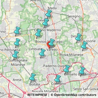 Mappa Via Bainsizza, 20814 Varedo MB, Italia (4.93286)