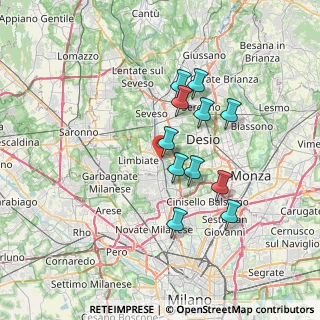 Mappa Via Bainsizza, 20814 Varedo MB, Italia (5.94091)