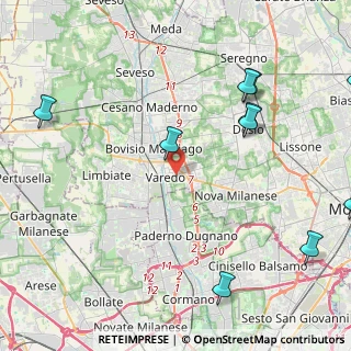 Mappa Piazza Bellaria, 20814 Varedo MB, Italia (6.07727)