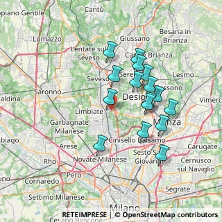 Mappa Piazza Bellaria, 20814 Varedo MB, Italia (6.35813)