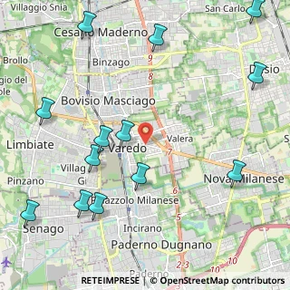 Mappa Piazza Bellaria, 20814 Varedo MB, Italia (2.76615)