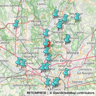 Mappa 20814 Varedo MB, Italia (9.3335)