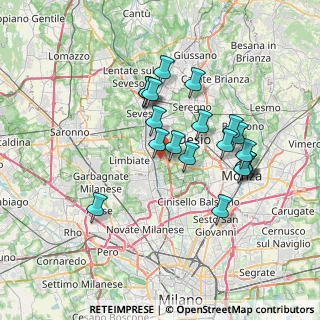 Mappa 20814 Varedo MB, Italia (6.452)