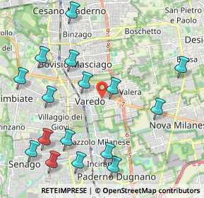 Mappa 20814 Varedo MB, Italia (2.50813)