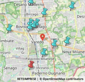 Mappa 20814 Varedo MB, Italia (2.18083)