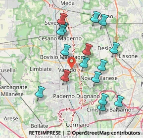 Mappa 20814 Varedo MB, Italia (3.88625)