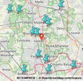 Mappa 20814 Varedo MB, Italia (4.9425)