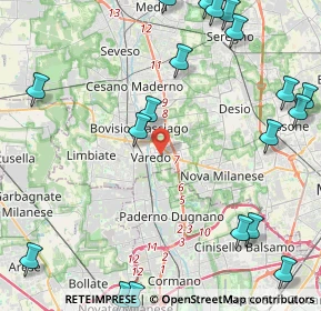 Mappa 20814 Varedo MB, Italia (6.251)